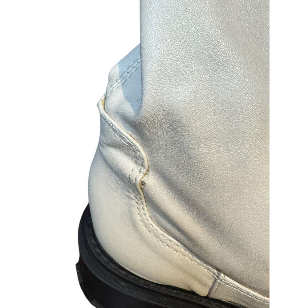Schutz Womens Boots Kendy Lug Sole Mid Calf Side Zip Up Leather White Size 7.5 B - Picture 2 of 7